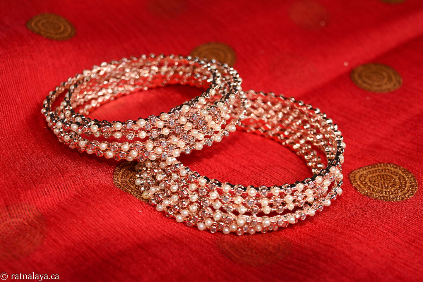 AD Stone Pearl Bangles