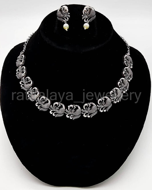 Oxidized Animal Necklace Set