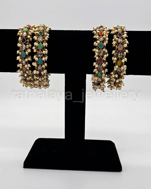 Reverse AD Beaded Bangle Set