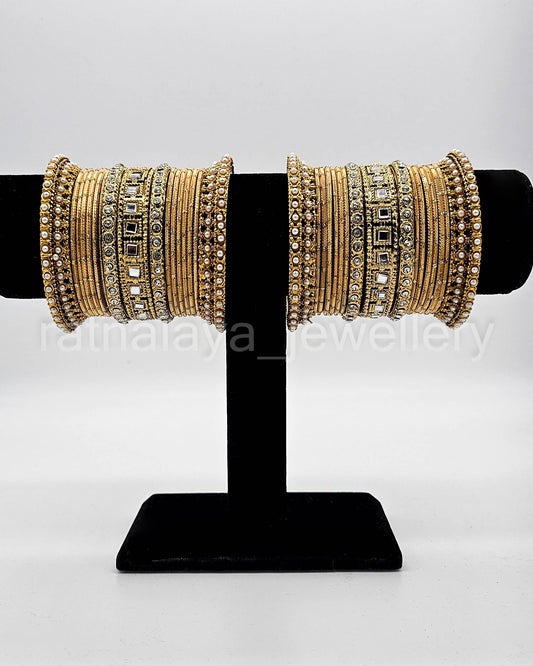 Steel Mirror Bangle Set