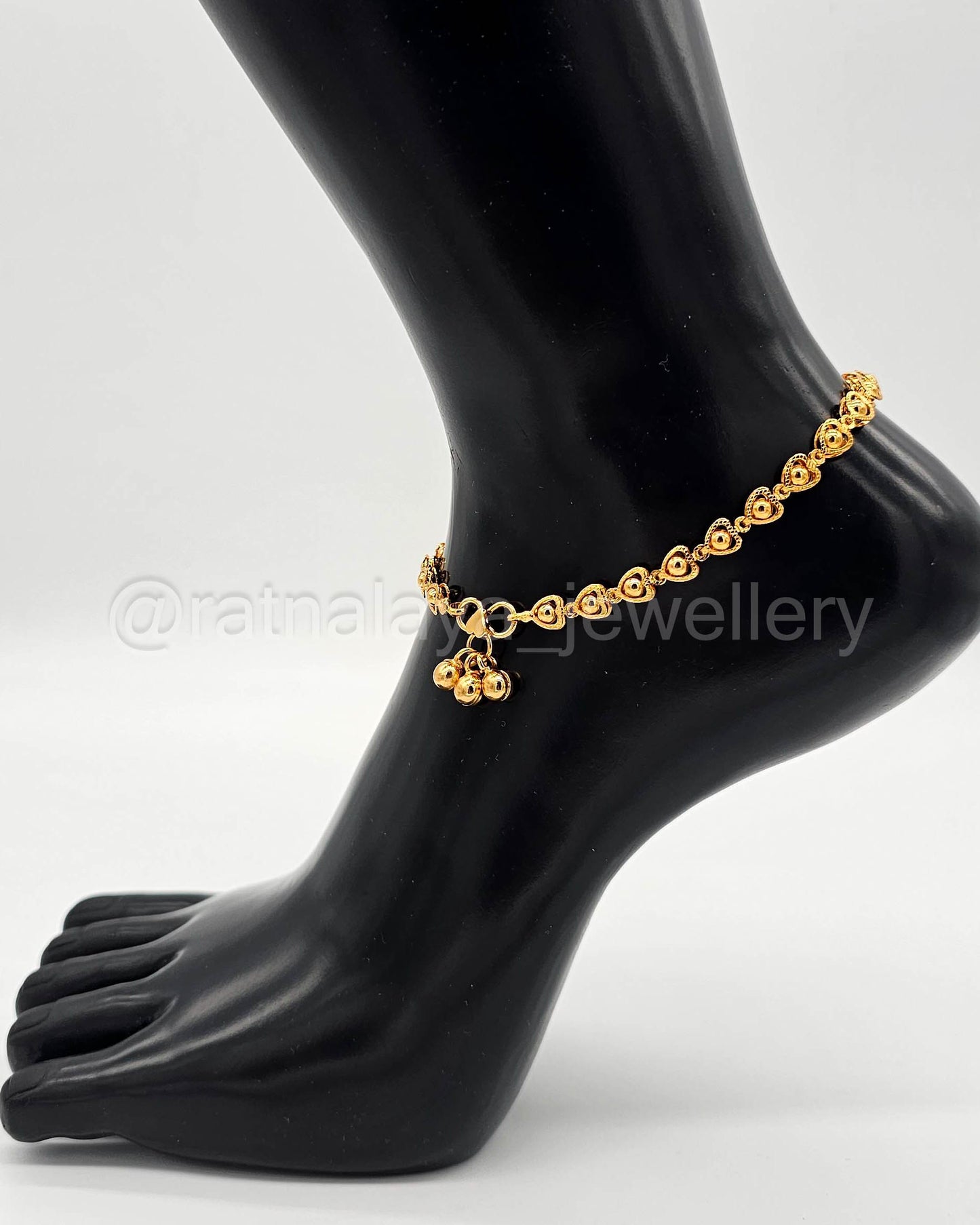 Gold-Plated Heart Anklets
