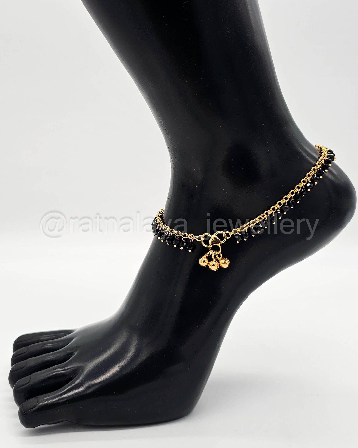 Gold-Plated Beaded Anklets