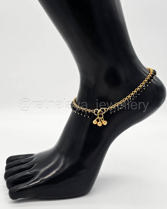 Gold-Plated Beaded Anklets