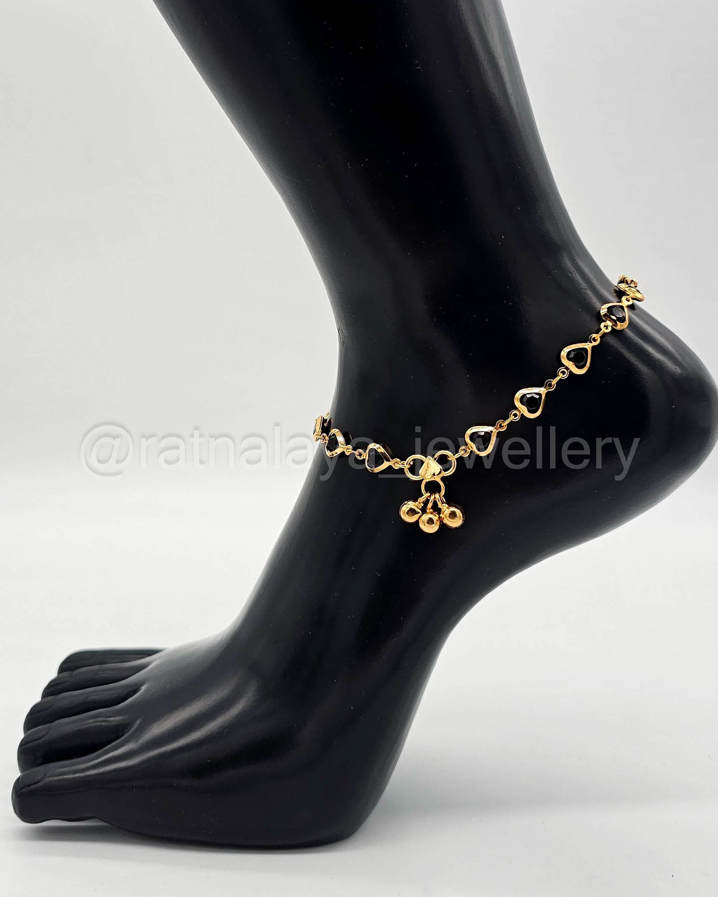 Black Heart Anklets