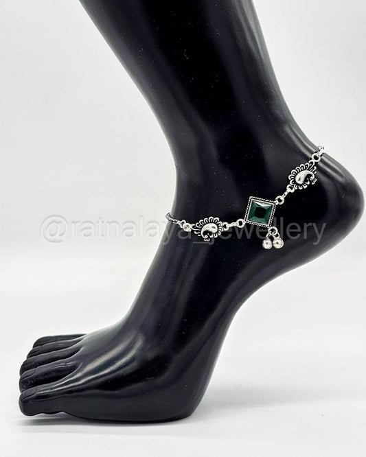 Oxidized Diamond Anklets