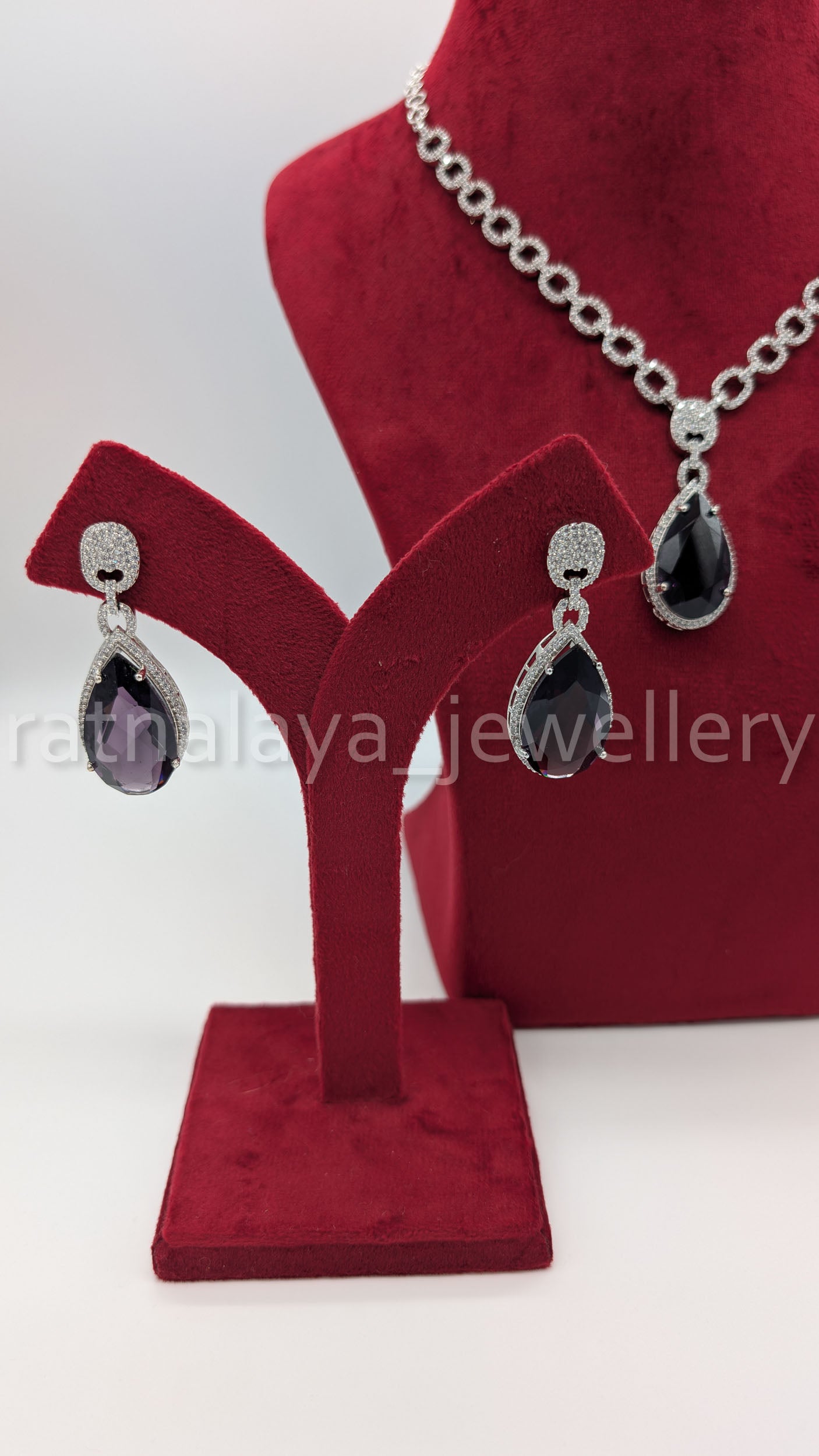 AD Stone Necklace Set with Earrings