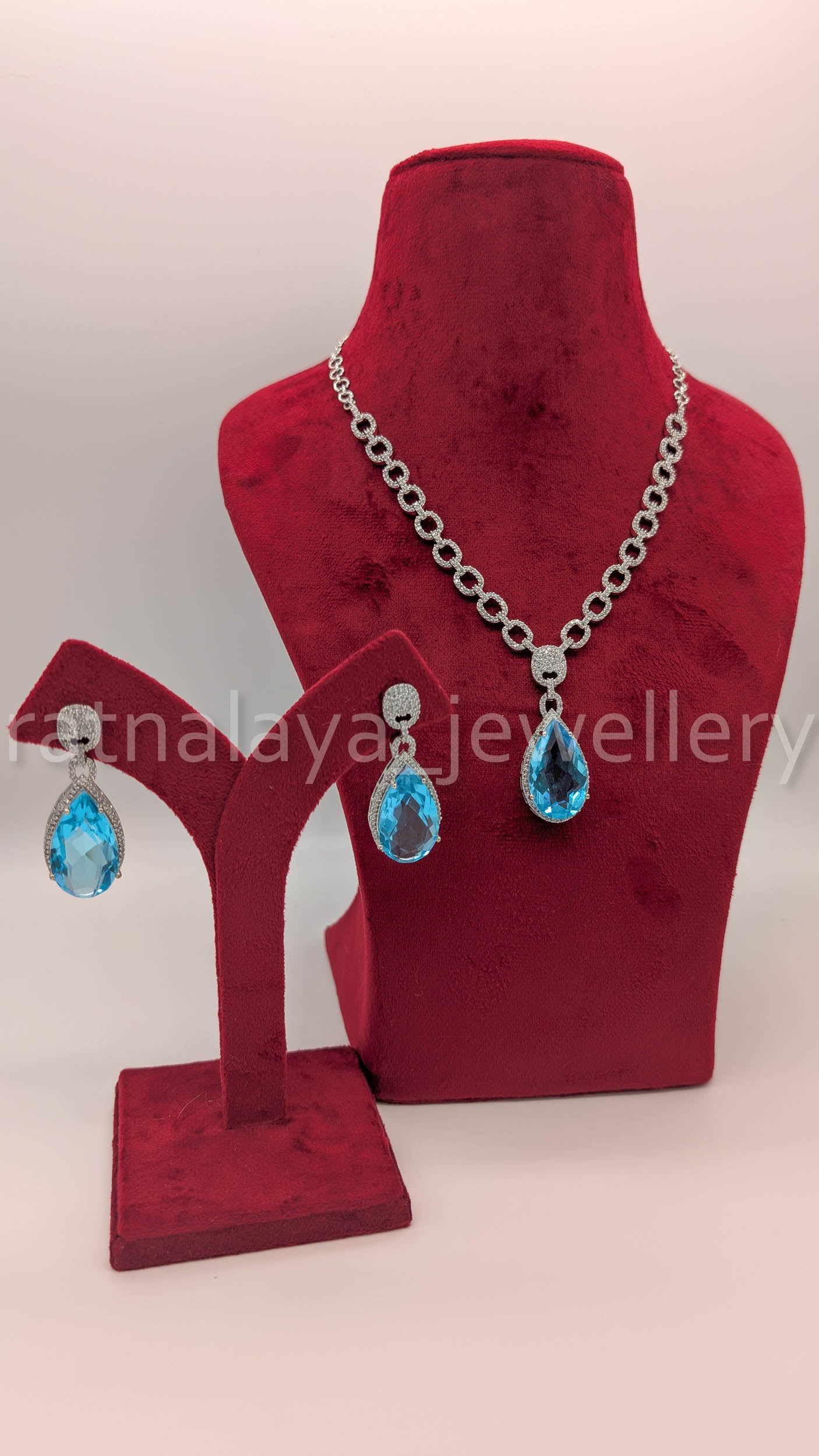 AD Stone Necklace Set with Earrings