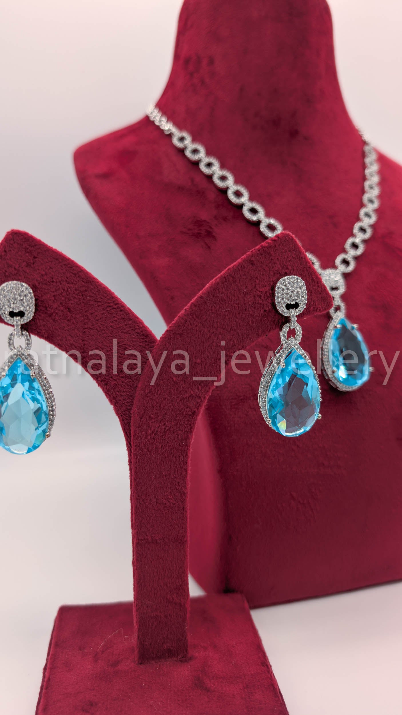 AD Stone Necklace Set with Earrings