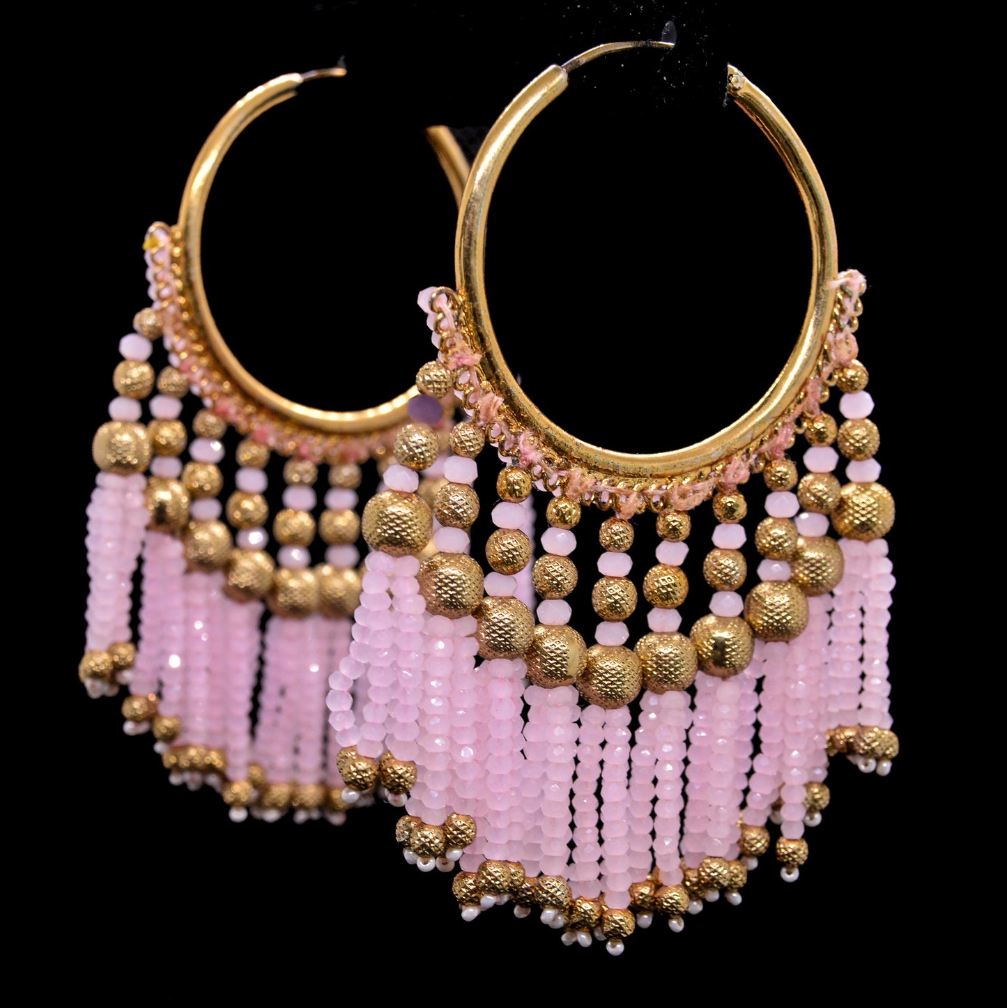 Crystal Beaded Hoops